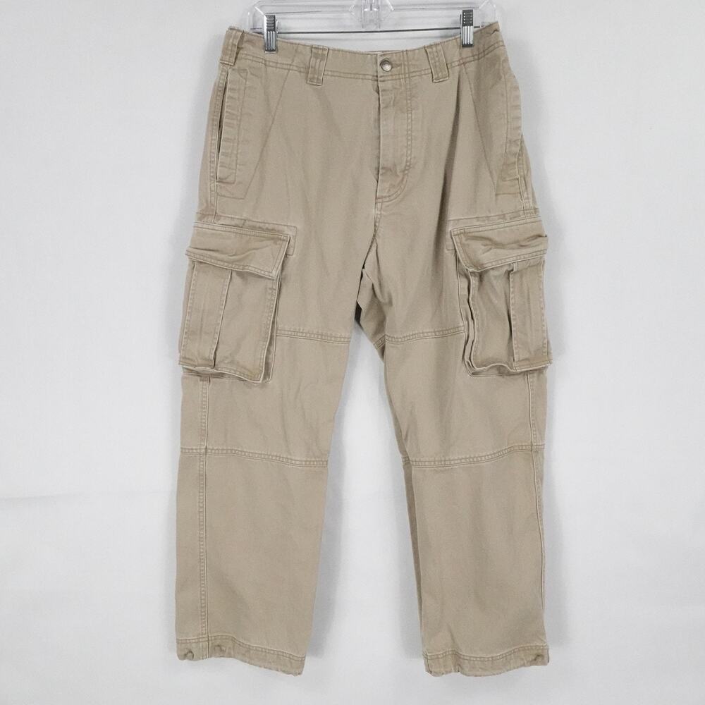 Old Navy Cargo Pants Men 32x26 Khaki Teakwood Cargo Utility‎ Pockets Classic Y2K
